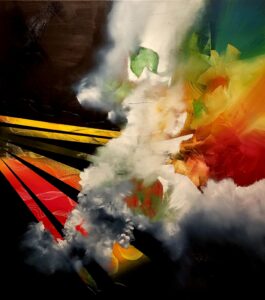 Caminos de sueños. Oleo sobre tela. 90 x 100 cm. Dreams paths. Oíl on canvas.