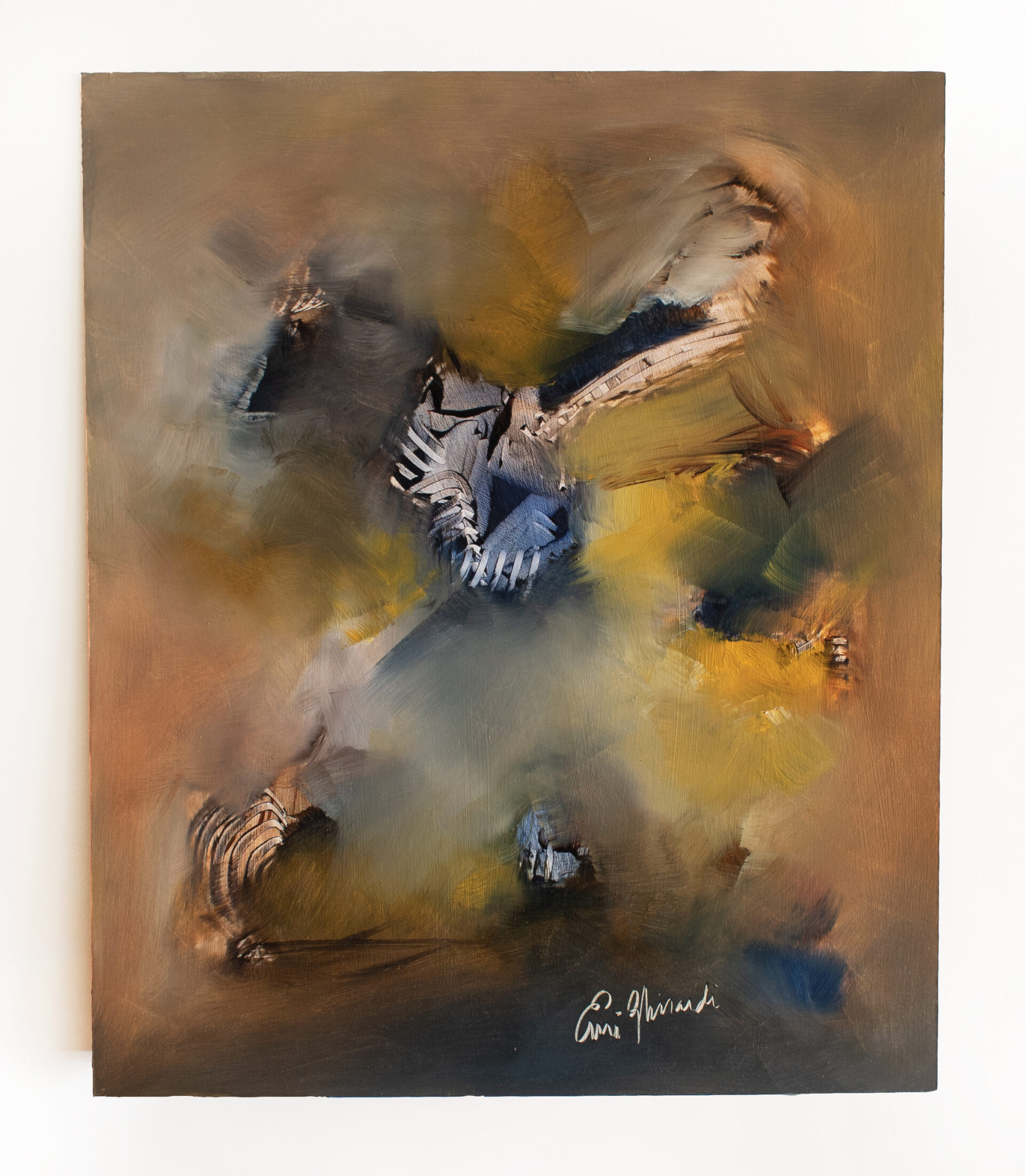 Molinos de viento. Oleo sobre madera. 60 x 50 cm. Windmills. Oíl on wood